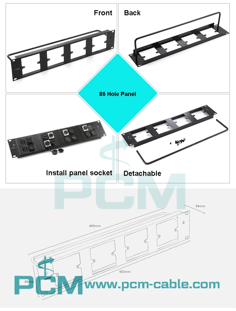 86 Hole Panel for D-Type Module Mount 6 86 Hole Panel for D-Type Module Mount 6