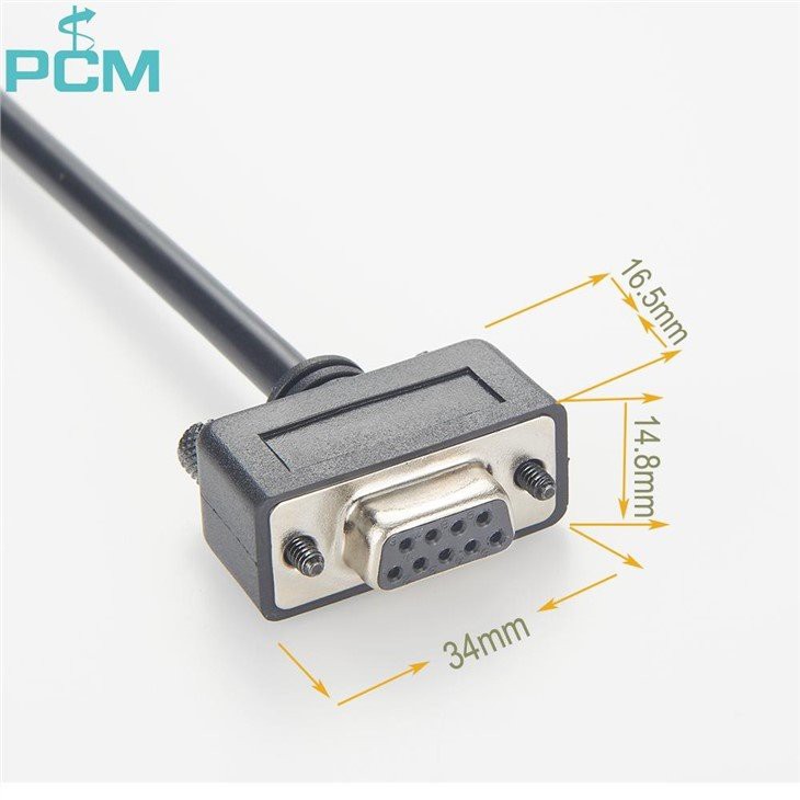 Serial RS232 DB9 Null Modem Cable with Low Profile Connectors M/F