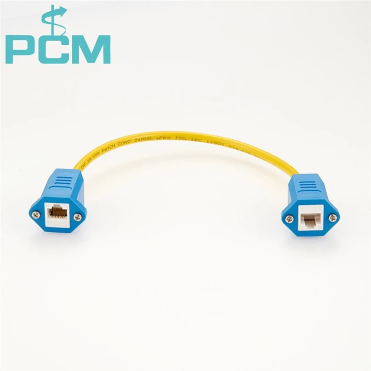 Panel-mount Cat6 patch cable