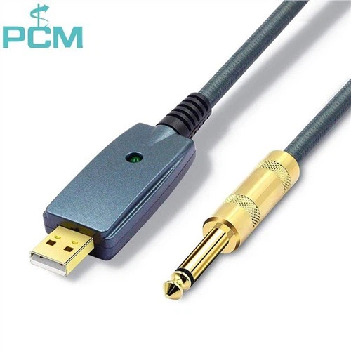 USB Guitar Cable -USB 2.0interface Male to 6.35mm (1/4inch) Ts Mono Electric Guitar Converter Cable