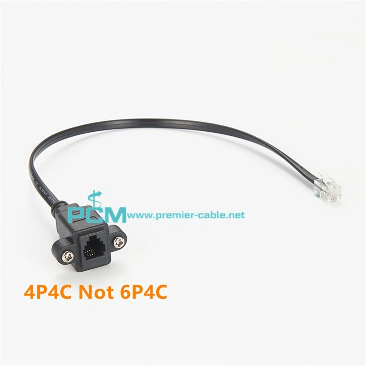 RJ9 Telephone Extension Cable Panel Mount
