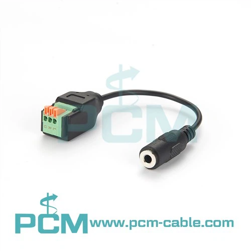 TRS Female Terminal Block Cable With Push Button