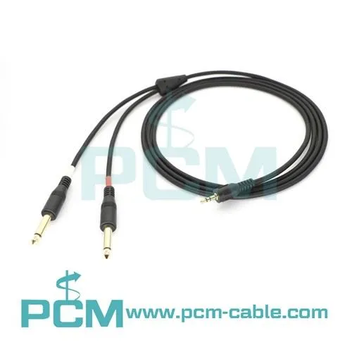 3.5mm 1/8" TRS To Dual 6.35mm 1/4" TS Y Splitter Adapter