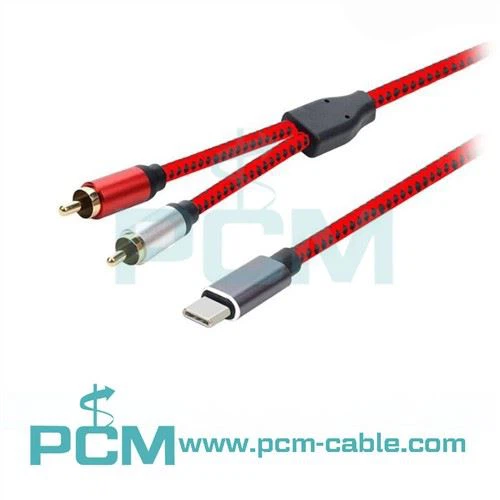 USB Type C Male To 2 RCA Stereo Cable