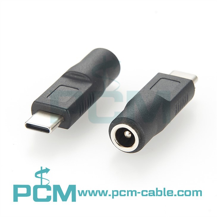 DC Jack Input to USB-C Type-C Power Plug Charge Adapter