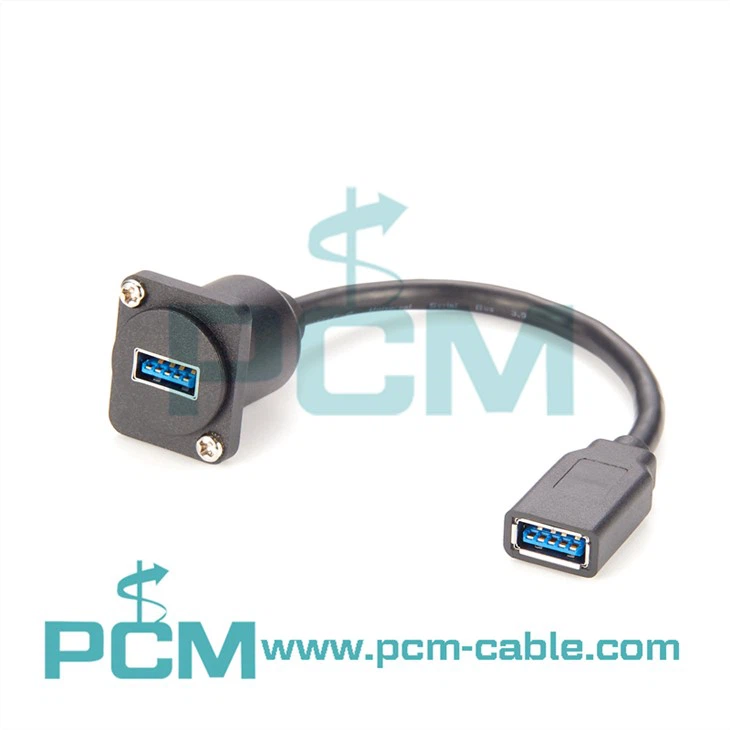 D-size Feed Through Chassis USB 3.0 Cable