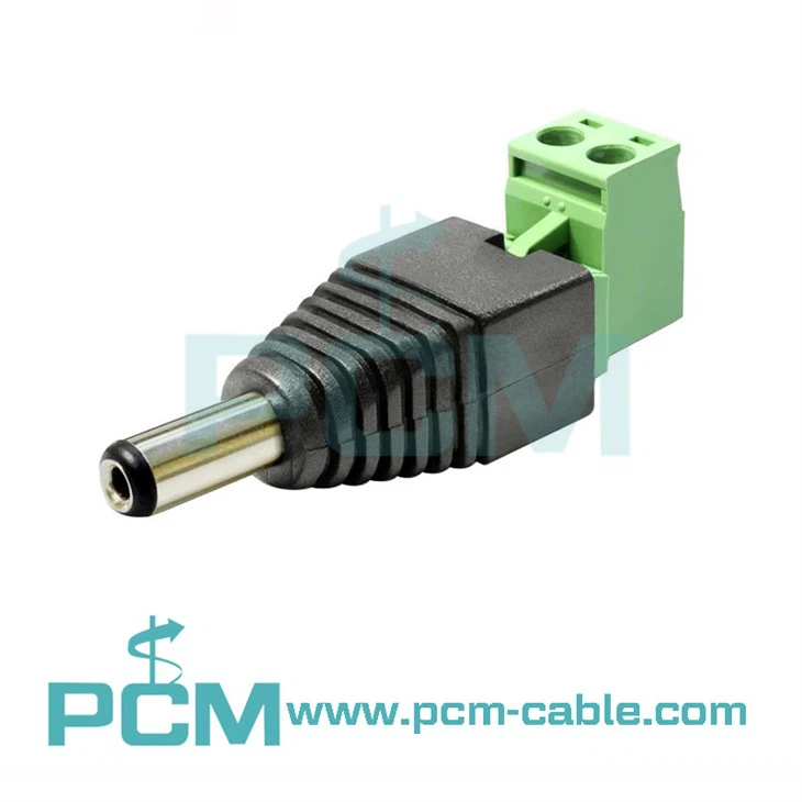 DC Barrel Plug To 2-Pin Terminal Block Adapter