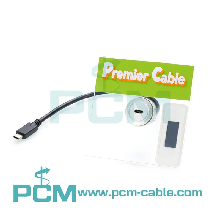 22mm mounting diameter USB3.1 C Type Female to Male cable