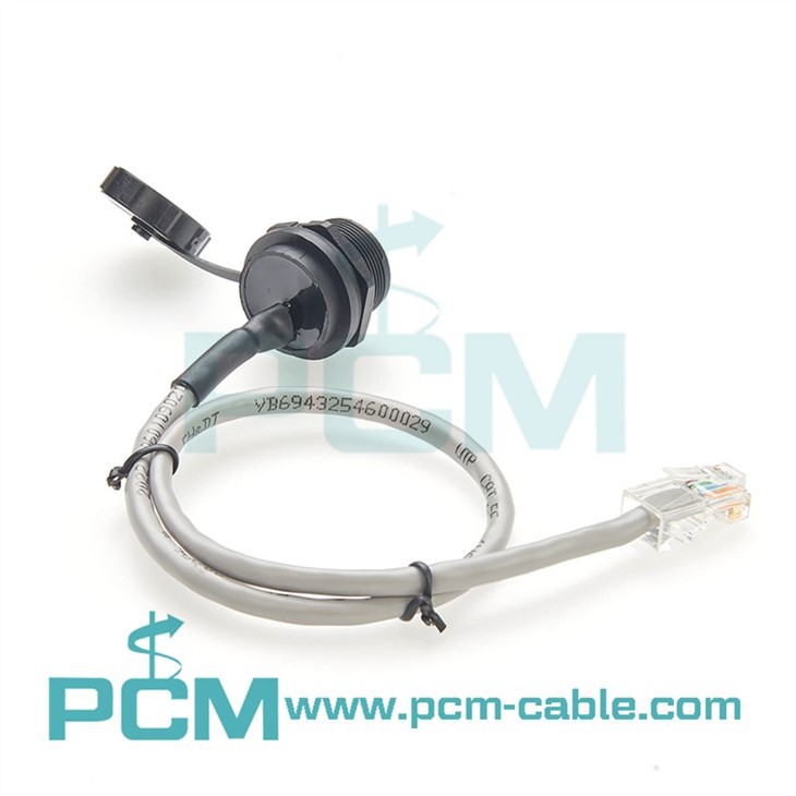Front Panel Mount Ethernet Network Waterproof RJ45 Connector IP67