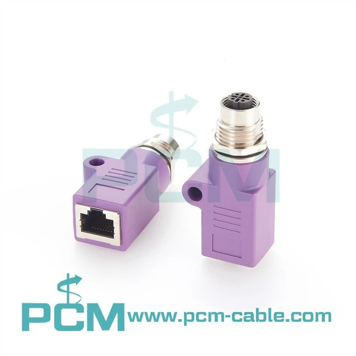 M12 D-code to RJ45 industrial adapters