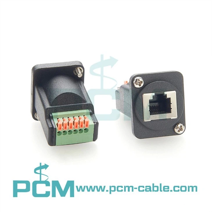 RJ11 RJ12 6P6C Panel Mount D Type Connector