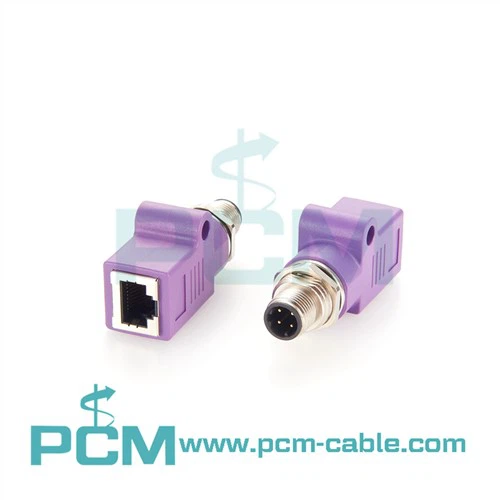 Control Cabinet Feed Through M12 4 Pos D Coded To RJ45