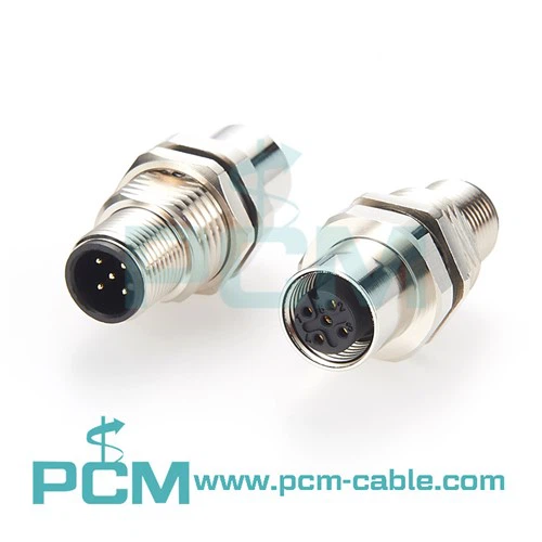 M12 Bulkhead Feed-Throught Connector