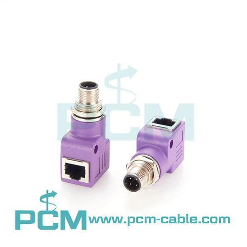 M12 D Code To RJ45 Control Cabinet Feedthrough Connector