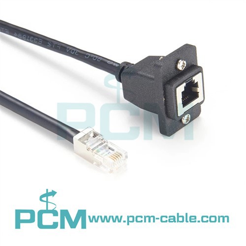 RJ12 6p6c Telephone Panel Mount Lan Network Extension Cable