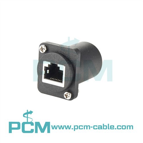 RJ45 Female D-shape Panel Mount with Flange