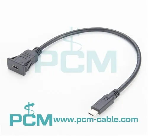 Snap-In Panel Mount Cable USB-C Extension