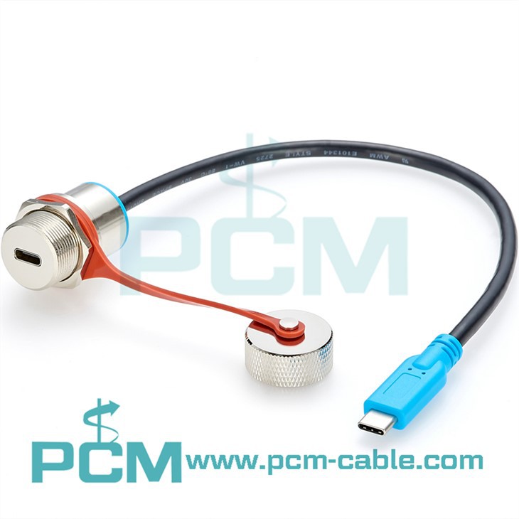 Waterproof USB-C Male To Female Extention Cable