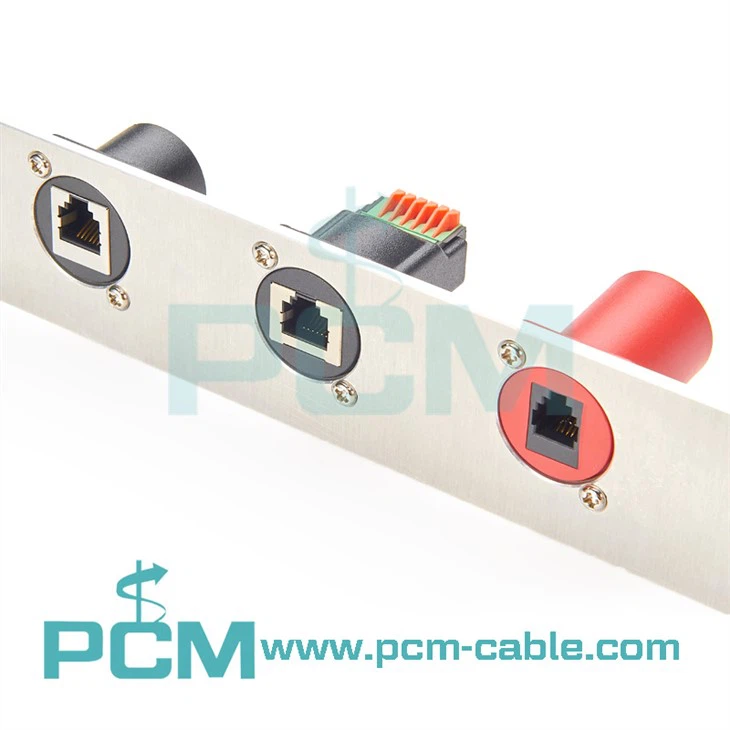 RJ11 RJ12 Female to Terminal Block D Series Panel Mount Connector
