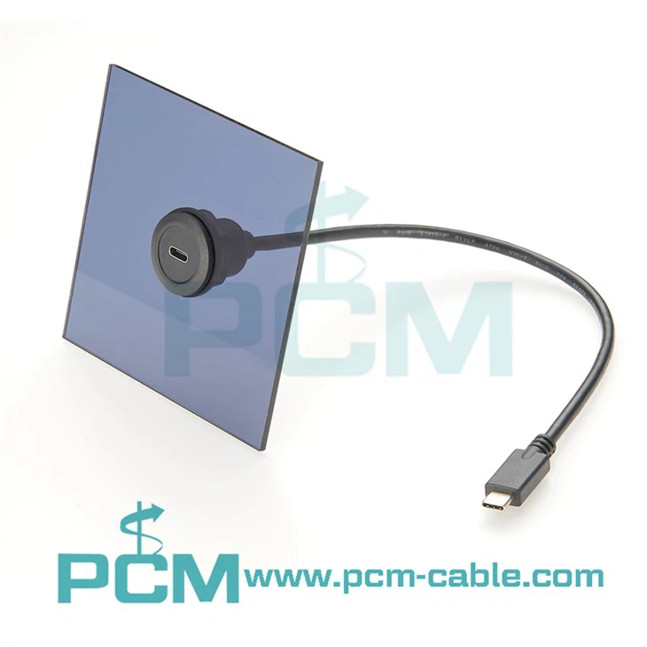 USB-C Panel Mount Extension Cable flush mount dash mount usb cable