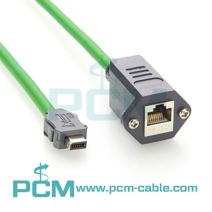 IX Industrial Category 6a Serial Cable, IX B Key to RJ45 Jack
