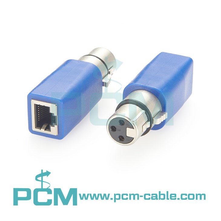 RJ45 to XLR adapter Convert 3 Pin XLR connector to RJ45, support DMX512 signal, simplify wiring and reduce cost