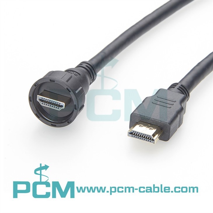 10M IP67 Waterproof HDMI Cable for M20 Panel Mount
