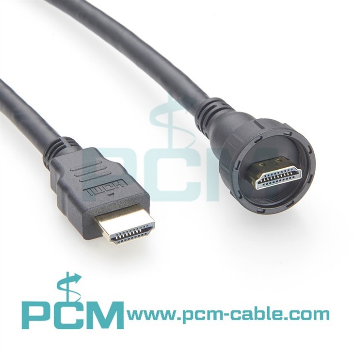 IP67 HDMI Cable 10M Compatible with M20 HDMI Panel Socket