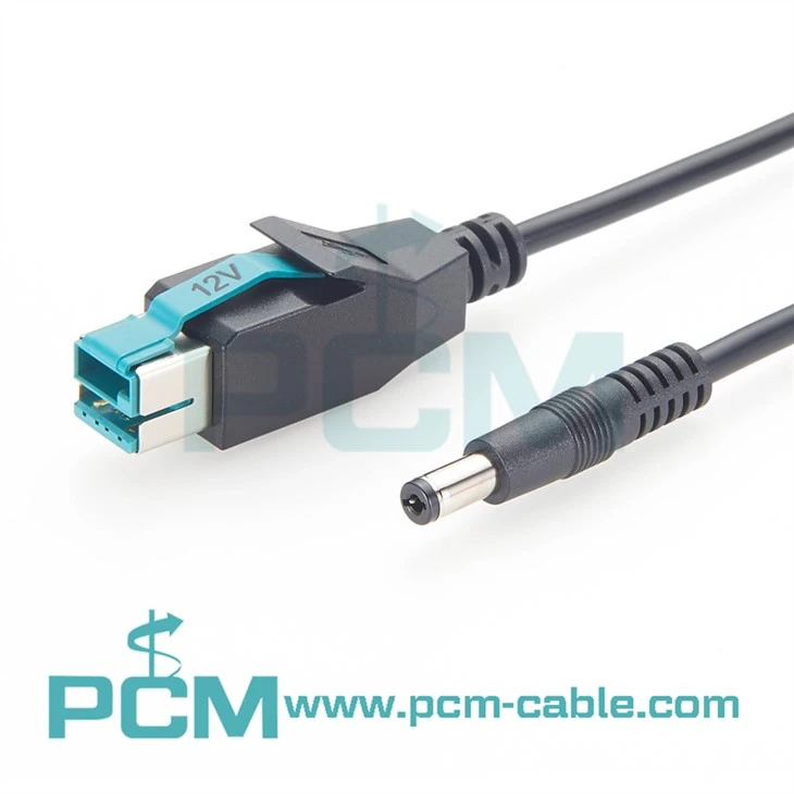 12V PoweredUSB To DC5521 Cable For POS System Scanner Printer