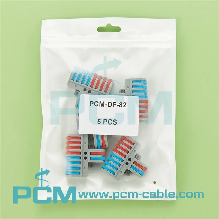 2 in 8 Out Lever Wire Connectors, Butt Terminals for Electrical Wiring, 10mm Stripping, Rail Installation, Widely Used in Household Appliance