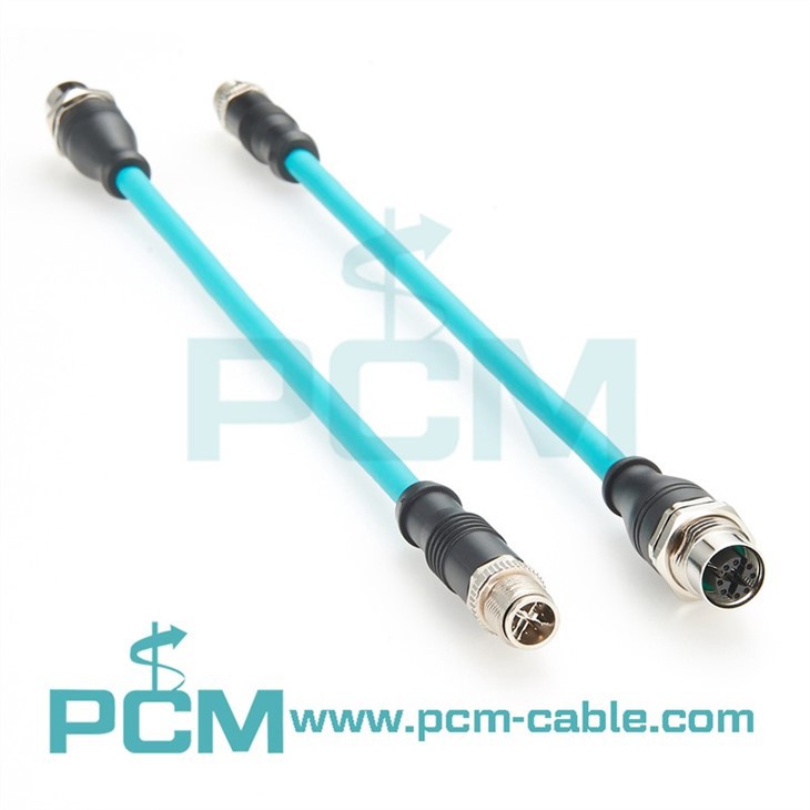 Panel Mount Cat6a M12 X code Industrial Ethernet Cable