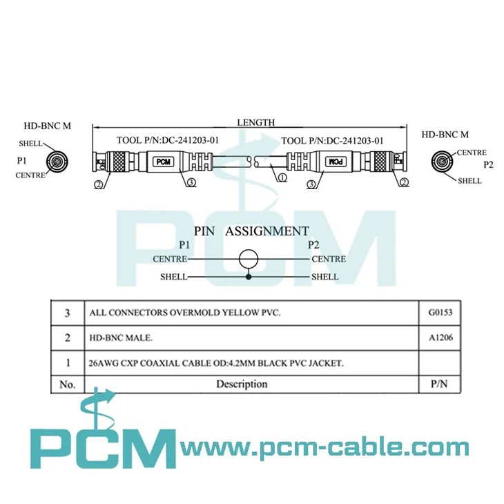 HD-BNC Male to HD-BNC Male HD-SDI Cables with Belden 1695
