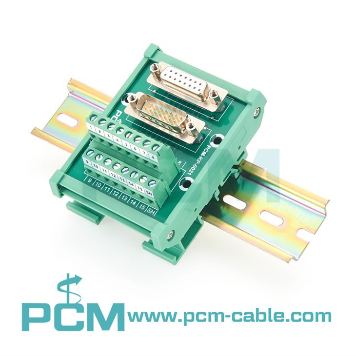 DB15 Male Female Breakout Board Terminal Block For DIN Rail Mounting