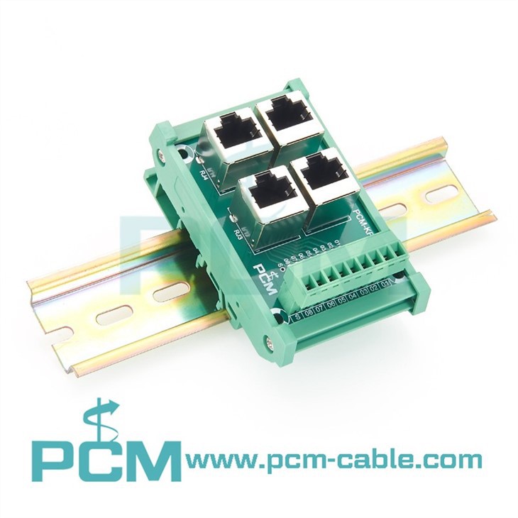PCM-KP-0008 DIN Rail 4-Port RJ45 Experimental Bus Module