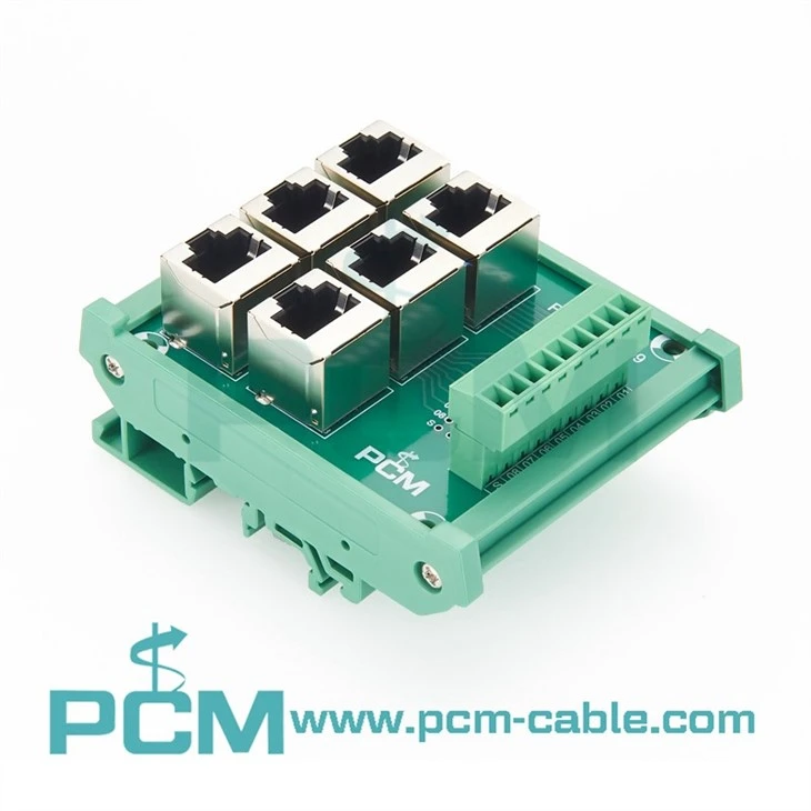 PCM-KP-0009 DIN Rail 6-Port RJ45 Aggregation Module