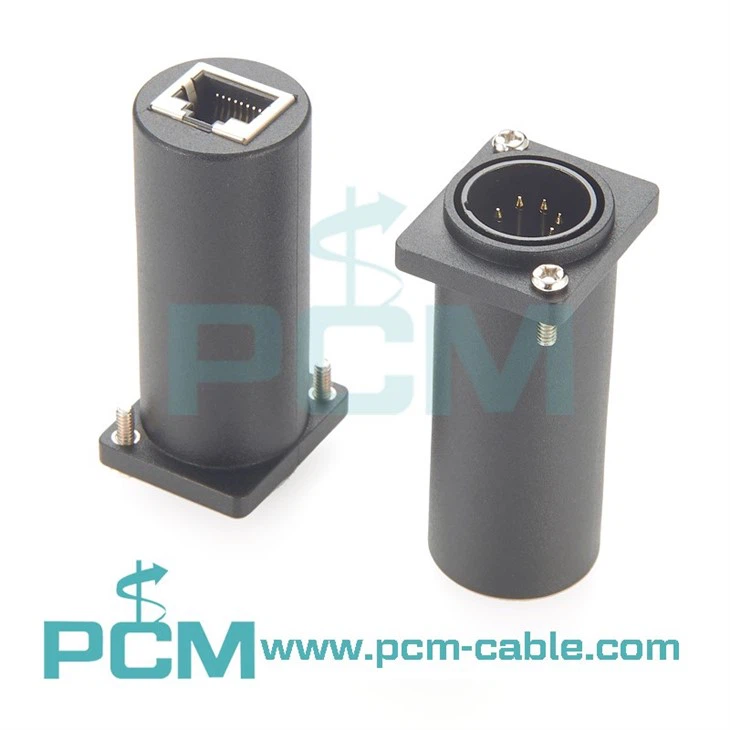 5pin XLR Female to Male Pass Through Panel Mount Connector