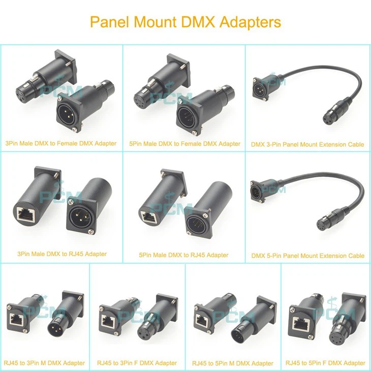 panel mount DMX adapters cables