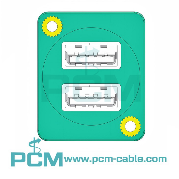 Dual USB 3.0 Panel Mount Connector