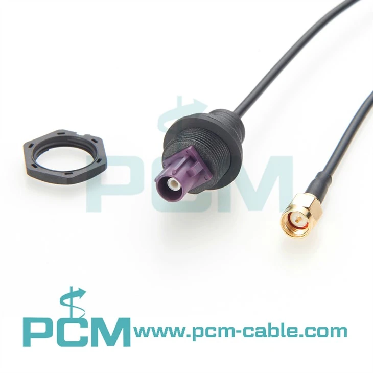 Fakra Code D Violet Straight Plug To SMA Plug Cable RG-174