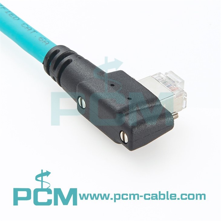 High Flex GigE Cable High Flex Cat6A Cable with Horizontal Thumbscrew Locking on One End