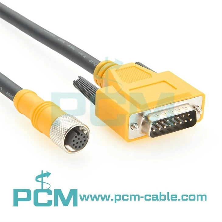 M12 to DB15 Industrial Camera Cable for Cognex In-Sight CIO-MICRO IO Module, In-Sight 1400 IO Expansion Module ,In-Sight 9000 Series Vision System