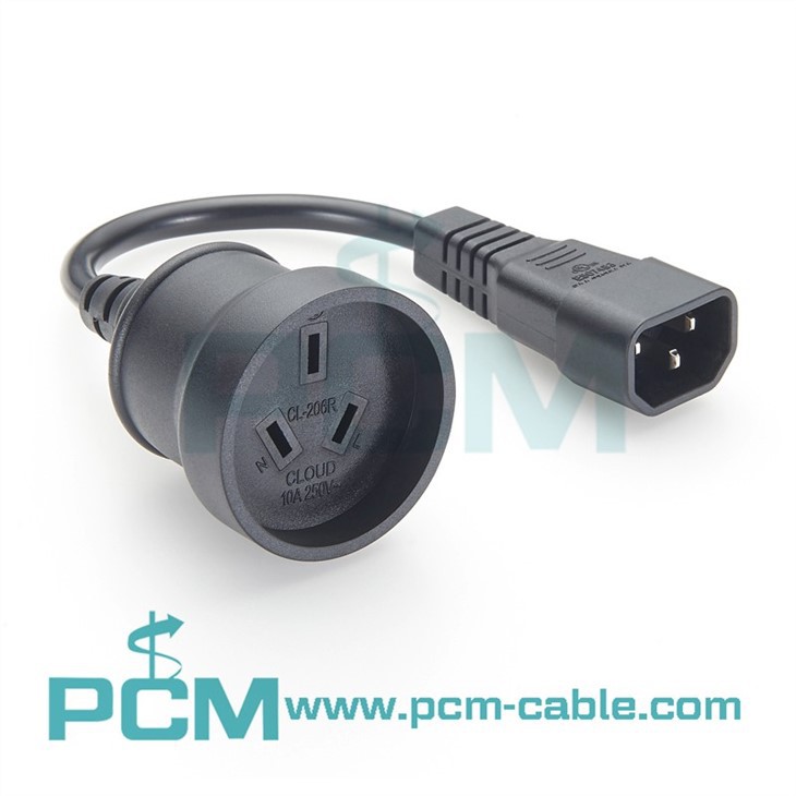 IEC C14 to Australian SAA Female Power Adapter Cable for PDU & UPS