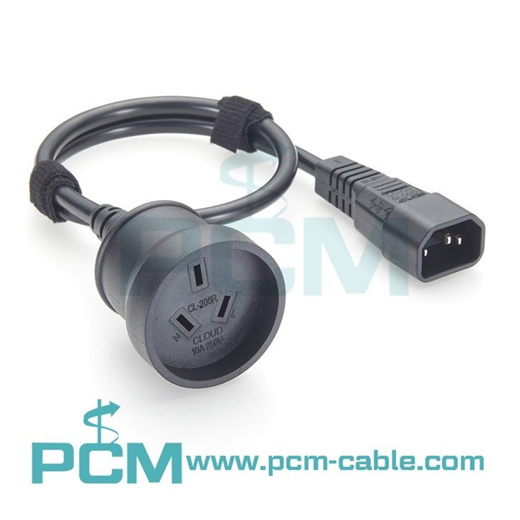 PCM-YD-0008 IEC C14 to Australian SAA Female Power Adapter Cable