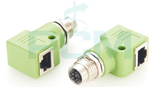 M12 X-code Female to RJ45 Female Panel Mountable Panel Ethernet Adapter M12 X-code Female to RJ45 Female Panel Mountable Panel Ethernet Adapter