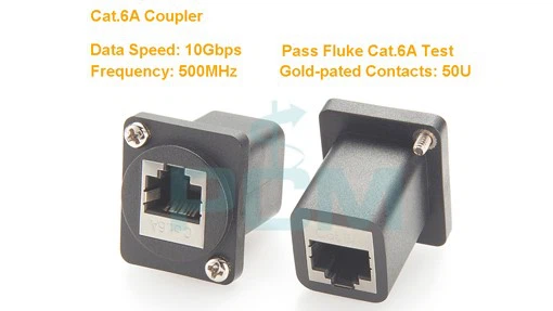 RJ45 ETHERCON Panel mounting feedthrough CAT6A connector RJ45 ETHERCON Panel mounting feedthrough CAT6A connector
