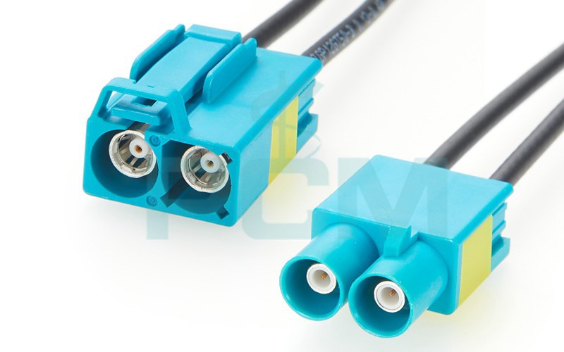 FAKRA Dual Male to Dual Female Cable Assembly for Navigation and Communication Devices FAKRA Dual Male to Dual Female Cable Assembly for Navigation and Communication Devices