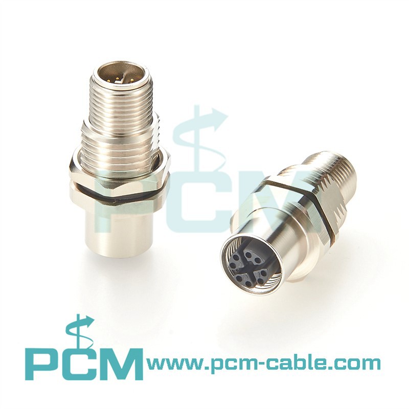 M12 L-Coded M12 X-Coded Bulkhead Connector for Control Cabinets M12 L-Coded M12 X-Coded Bulkhead Connector for Control Cabinets