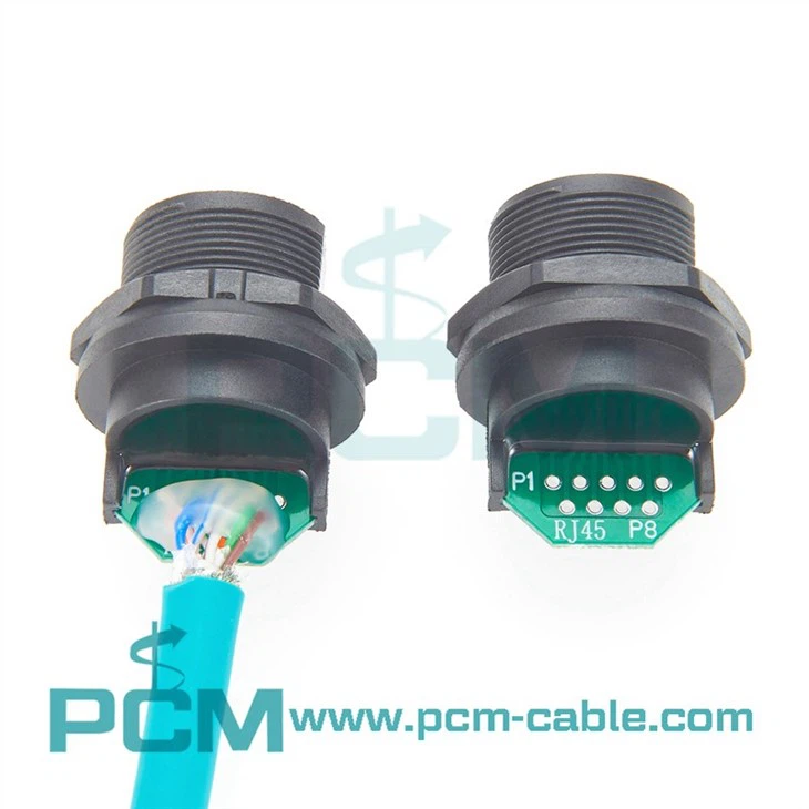 Waterproof RJ45 Chassis Mount Connector with PCB