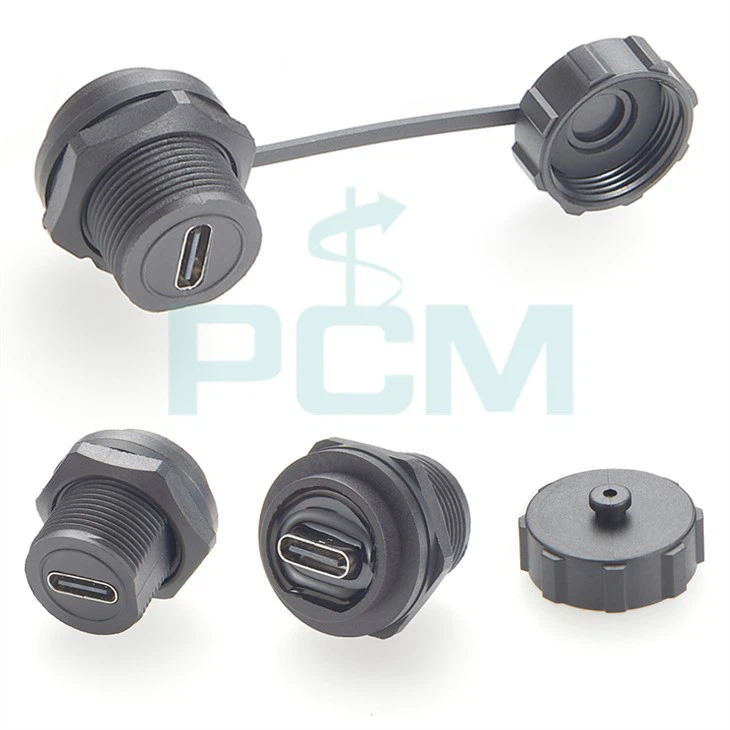 IP67 USB 3.1 Type C Coupler USB C Female To Female Bulkhead Connector