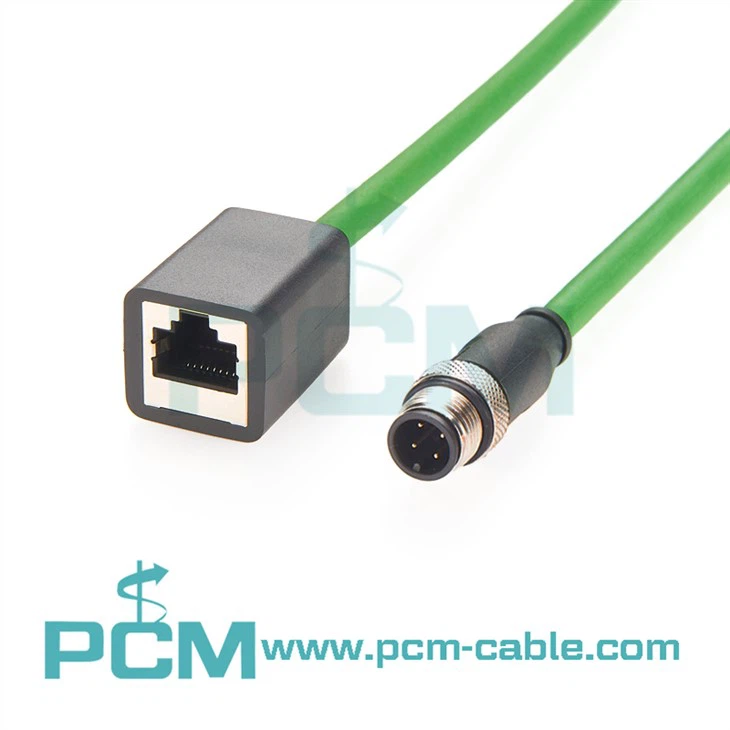 M8 To RJ45 Profinet Cable Assembly CAT5e Shielded Drag Chain Cable